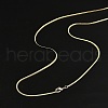 2mm Rack Plating Brass Herringbone Chain Necklaces for Women Men MAK-L044-20G-3