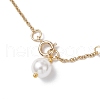 2Pcs 2 Colors Round Shell Pearl & 304 Stainless Steel Handmade Link Chain Necklaces NJEW-JN05301-7