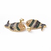 Brass Micro Pave Clear Cubic Zirconia Pendants ZIRC-F135-03G-04-3