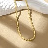Brass Faceted Oval Link Chain Necklaces for Women NJEW-K282-08G-2
