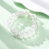 Natural Quartz Crystal Round Beaded Multi-strand Bracelets for Men Women BJEW-G743-02C-2