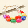 Faceted Teardrop Resin Beaded Double Layer Necklaces for Women FS-WG54F11-06-1