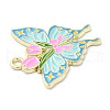 Light Gold Plated Alloy Enamel Pendants ENAM-L041-03A-3