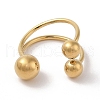 Ion Plating(IP) 304 Stainless Steel Round Cuff Rings for Women RJEW-G315-05G-2
