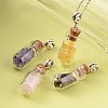 Cute Design Glass Wishing Bottle Antique Silver Tone Alloy Gemstone Pendants PALLOY-JF00068-1