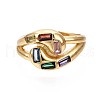 Brass Micro Pave Cubic Zirconia Cuff Rings RJEW-S045-073-NR-2