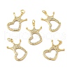 Brass Micro Pave Clear Cubic Zirconia Pendants KK-E068-VB184-3