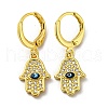 Real 18K Gold Plated Brass Dangle Leverback Earrings EJEW-A033-21G-1