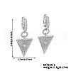 Elegant Brass Clear Cubic Zirconia Triangle Hoop Earrings IH4301-1-3