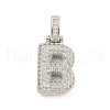 Brass Micro Pave Clear Cubic Zirconia Pendants KK-B099-01P-B-1
