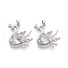 Brass Micro Pave Cubic Zirconia Pendants KK-N264-10A-P-1