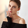 Beebeecraft 10Pcs Brass with Pink Cubic Zirconia Stud Earring Findings KK-BBC0013-36-6