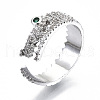 Brass Micro Pave Clear Cubic Zirconia Cuff Rings RJEW-S045-021P-NR-1