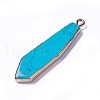 Electroplate Natural & Synthetic Mixed Stone Pendants G-S344-24-M-2