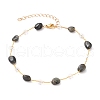 Nuggets Natural Gemstone Beaded Anklets AJEW-AN00345-2