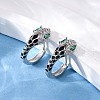 925 Sterling Silver Cubic Zirconia Hoop Earrings EJEW-F368-02P-1