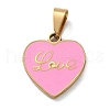 201 Stainless Steel Enamel Pendants STAS-U053-06G-01-1
