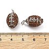 Polymer Clay Rhinestone Pendants CLAY-NH0001-02-3