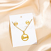 304 Stainless Steel Pendant Necklaces & Stud Earrings Sets WG82A44-16-1