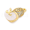 Brass Micro Pave Cubic Zirconia Charms KK-A240-05G-2