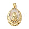 Brass Micro Pave Clear Cubic Zirconia Pendants KK-U046-07G-1