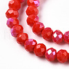 Electroplate Opaque Solid Color Glass Beads Strands EGLA-A034-P4mm-L24-3