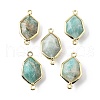 Natural Amazonite Faceted Connector Charms G-H323-05G-03-1