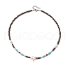 Summer Beach Synthetic Turquoise & Natural Coconut Beaded Neklaces NJEW-JN05208-01-4