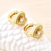 Heart Brass Micro Pave Clear Cubic Zirconia Hoop Earrings EJEW-Z121-05G-2