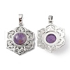 Natural Amethyst Pendants G-P498-02P-04-2