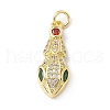 Brass Micro Pave Cubic Zirconia Pendants KK-P224-04G-1