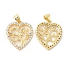 Brass Micro Pave Clear Cubic Zirconia Pendants ZIRC-L103-029G-1