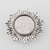 Vintage Alloy Sun Brooch Cabochon Bezel Settings X-PALLOY-O038-43AS-2