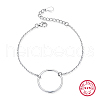 Anti-Tarnish S925 Sterling Silver Circle Ring Link Bracelet Fashion Trend for Unisex OM4570-1-1
