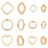 BENECREAT 12Pcs 6 Style Brass Bead Frames KK-BC0012-93-1