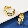 Brass Micro Pave Cubic Zirconia Hoop Earring for Women EJEW-L299-06G-2