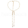 Alloy & Plastic Pearl Heart Tassel Necklaces for Women WG60FEA-01-5