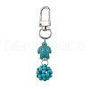 Synthetic Turquoise Beaded Round & Sea Turtle Pendant Decorations HJEW-JM03101-02-2