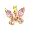 Real 18K Gold Plated Brass with Glass
 Pendants KK-R159-09B-G-1