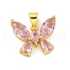 Real 18K Gold Plated Brass with Glass
 Pendants KK-R159-09B-G-1