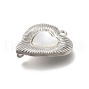 Brass Pave Natural White Shell Pendants KK-U061-13P-2