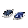 Natural Dyed Lapis Lazuli Faceted Leaf Pendants G-I375-04P-03-2