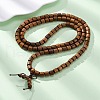 Wood Round Beads Wrap Bracelets BJEW-U041-02B-2