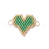 5Pcs MIYUKI Delica Glass Seed Beaded Heart Links PALLOY-MZ00702-01-3