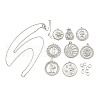 DIY Flat Round Brass Micro Pave Clear Cubic Zirconia Pendant Necklaces Making Kits KK-S386-39P-2