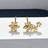 Flower Brass Micro Pave Clear Cubic Zirconin Stud Earrings EJEW-D318-05G-1