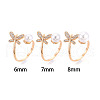 Butterfly Brass Micro Pave Clear Cubic Zirconia Cuff Ring Settings KK-T076-31G-4