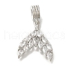 Rack Plating Brass Pave Clear Cubic Zirconia European Dangle Charms KK-H485-30P-1