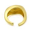 Brass with Cubic Zirconia Horse Eye Open Cuff Ring RJEW-B051-15G-3