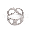 Non-Tarnish 304 Stainless Steel Curb Chains Cuff Rings for Women RJEW-G285-07P-2